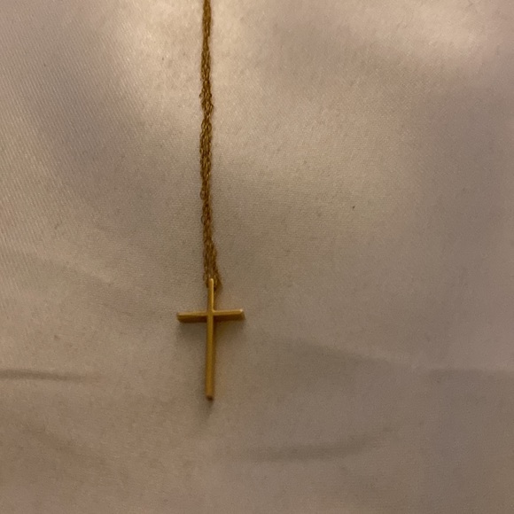 Swedged cross necklace 14k gold - Picture 3 of 12
